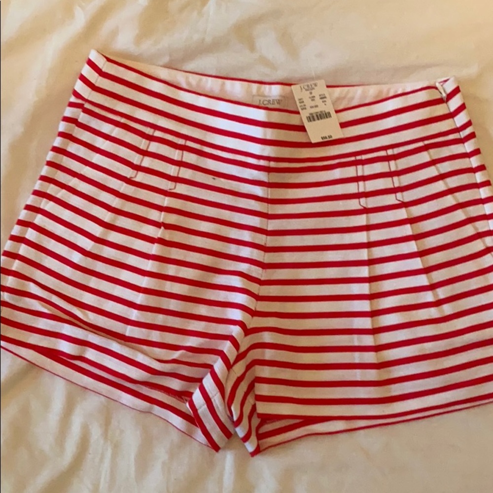 J. Crew red striped shorts